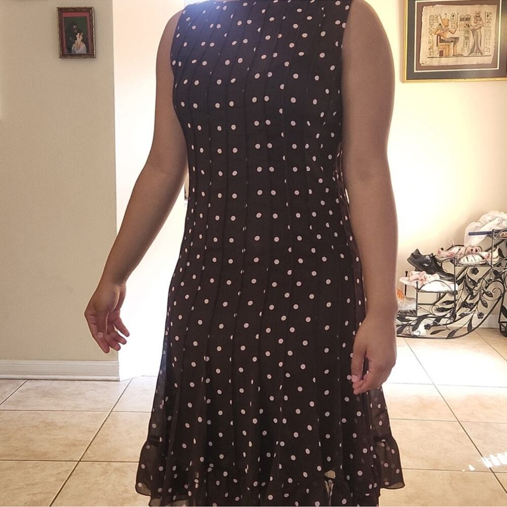 Studio Black and White Polka Dot Midi Dress